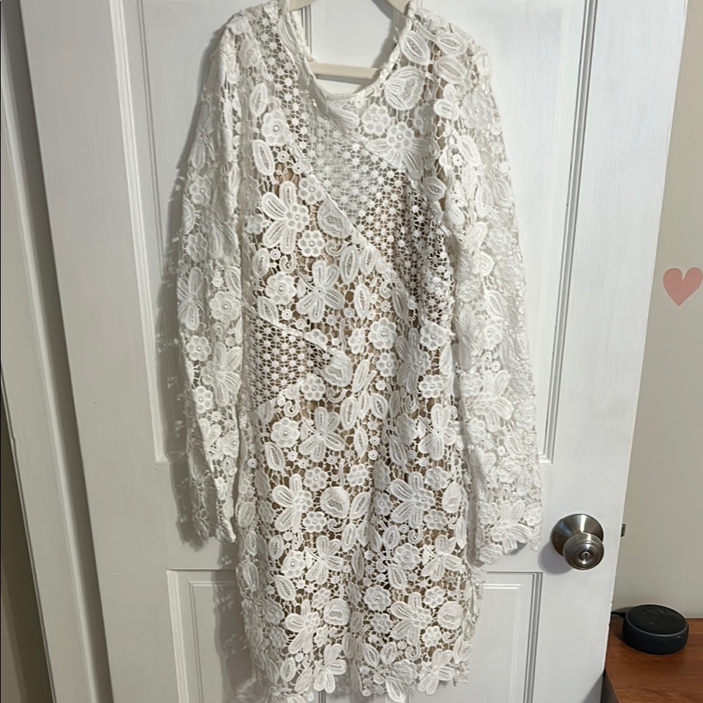 White Floral Lace Dress
